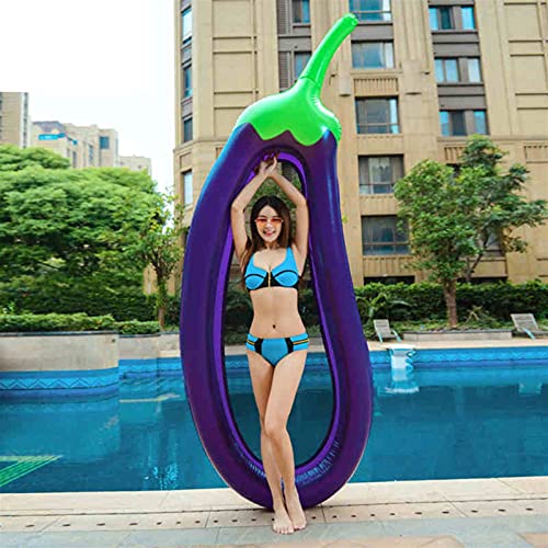 yqs Hamaca de Agua Berenjena Inflable en Forma de balsa Flotante Piscina de Verano Fila Flotante Hamaca Reclinable Reclinador de natación Adultos Agua Partido Juguete (Color : Eggplant)