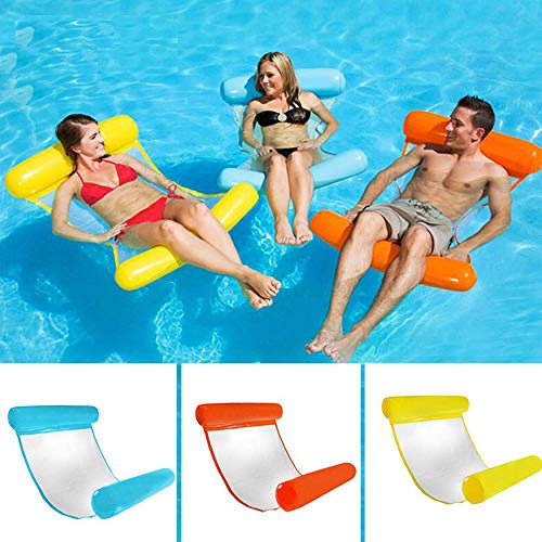 yqs Hamaca de Agua Hamaca de Agua Plegable al Aire Libre Piscina Inflable Aire Colche Beach Houning Silla de Cama para Dormir (Color : Light Yellow)