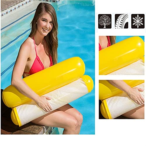 yqs Hamaca de Agua Hamaca de Agua Plegable al Aire Libre Piscina Inflable Aire Colche Beach Houning Silla de Cama para Dormir (Color : Light Yellow)