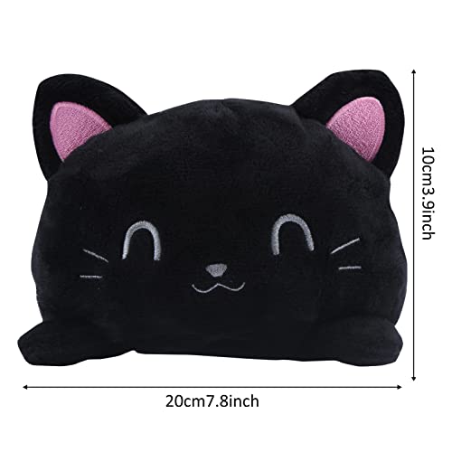 yumcute Juguete de peluche con forma de gato. Bonito peluche que se puede girar. Bonito regalo (negro)