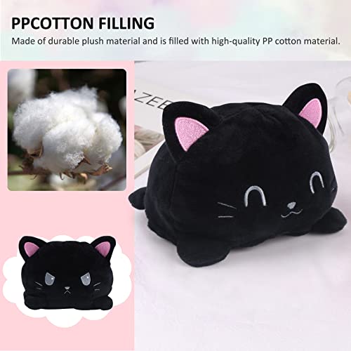 yumcute Juguete de peluche con forma de gato. Bonito peluche que se puede girar. Bonito regalo (negro)