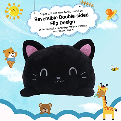 yumcute Juguete de peluche con forma de gato. Bonito peluche que se puede girar. Bonito regalo (negro)