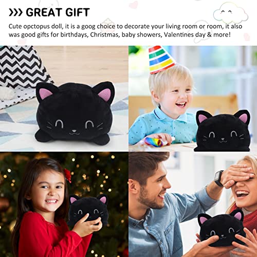 yumcute Juguete de peluche con forma de gato. Bonito peluche que se puede girar. Bonito regalo (negro)