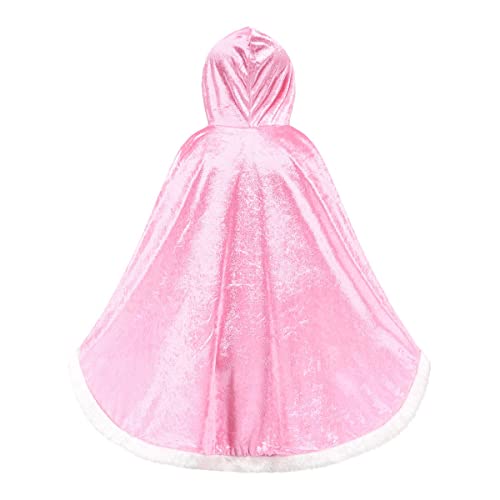 ZaisuiFun Capa de princesa para niña, disfraz de princesa para Halloween, para fiestas, carnaval, fiestas, disfraces, cosplay, para niños, rosa B, 116-122 (etiqueta 120)