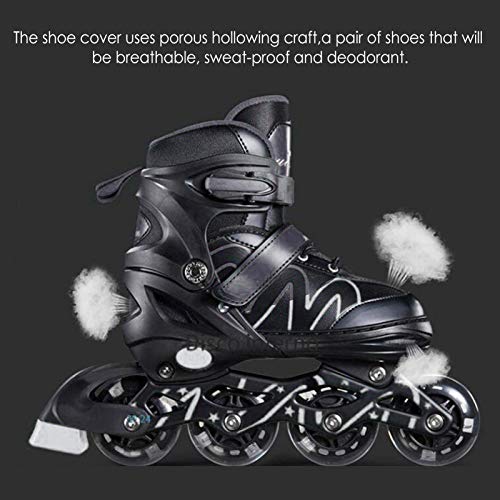 Zapatos de Rodillos de Patines en línea, Quad Skates Tamaño de Zapato Ajustable 26-42, ABEC-7 Rodamientos de Bolas de Cromo Patines Transpirables, Patines para niños para niños Adultos