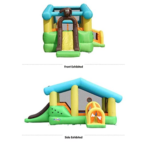 ZBBN Castillos hinchables Castillo Inflable Multijugador Trampolín Inflable Salón Interior Jardín al Aire Libre Aptitud física (Verde 532 * 347 * 262cm)