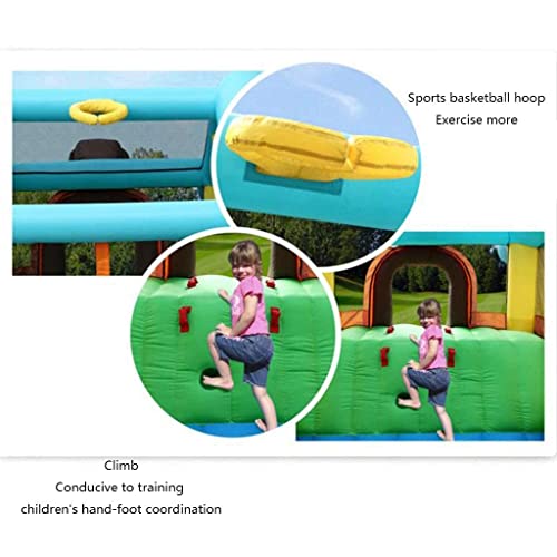 ZBBN Castillos hinchables Castillo Inflable Multijugador Trampolín Inflable Salón Interior Jardín al Aire Libre Aptitud física (Verde 532 * 347 * 262cm)