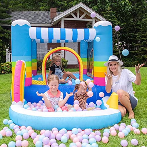 ZBBN Castillos hinchables para niños Casa de Rebote para niños de Interior pequeña para niños Piscina de Bolas Regalos de cumpleaños para niños (Azul 290x200x225cm)