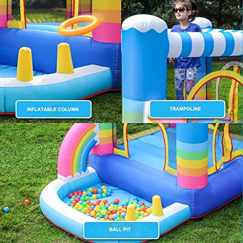 ZBBN Castillos hinchables para niños Casa de Rebote para niños de Interior pequeña para niños Piscina de Bolas Regalos de cumpleaños para niños (Azul 290x200x225cm)