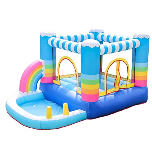 ZBBN Castillos hinchables para niños Casa de Rebote para niños de Interior pequeña para niños Piscina de Bolas Regalos de cumpleaños para niños (Azul 290x200x225cm)