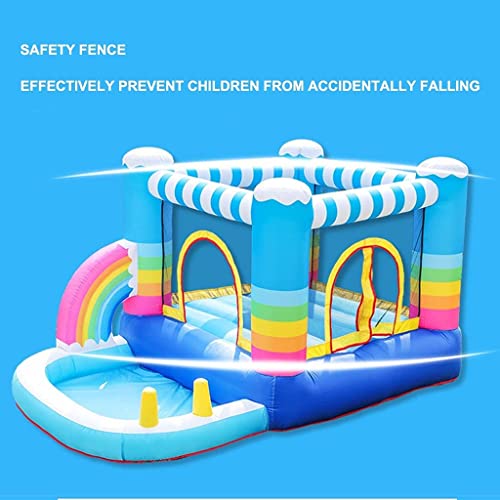 ZBBN Castillos hinchables para niños Casa de Rebote para niños de Interior pequeña para niños Piscina de Bolas Regalos de cumpleaños para niños (Azul 290x200x225cm)