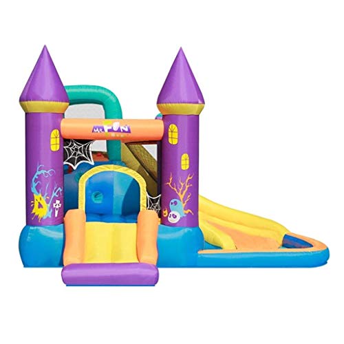 ZBBN Castillos hinchables para niños Castillo Inflable de Interior Pequeño trampolín Inflable Piscina de Juegos para niños Juguetes inflables (Morado 350x315x210cm)