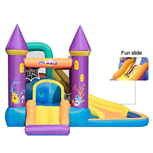 ZBBN Castillos hinchables para niños Castillo Inflable de Interior Pequeño trampolín Inflable Piscina de Juegos para niños Juguetes inflables (Morado 350x315x210cm)