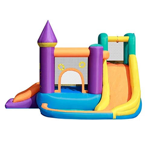 ZBBN Castillos hinchables para niños Castillo Inflable de Interior Pequeño trampolín Inflable Piscina de Juegos para niños Juguetes inflables (Morado 350x315x210cm)