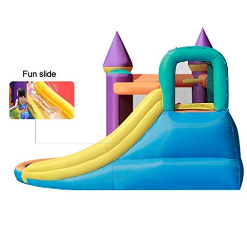 ZBBN Castillos hinchables para niños Castillo Inflable de Interior Pequeño trampolín Inflable Piscina de Juegos para niños Juguetes inflables (Morado 350x315x210cm)