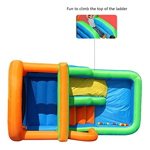 ZBBN Castillos hinchables para niños, Juguetes interactivos para Padres e Hijos, tobogán Interior, jardín, césped, Patio de Juegos pequeño, Tela Oxford (Verde 396 * 213 * 244 cm)