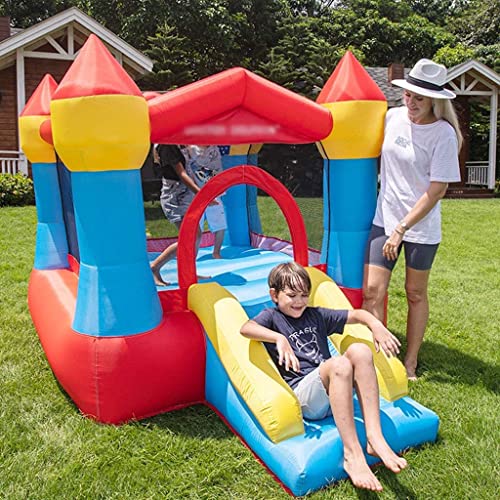 ZBBN Castillos hinchables Trampolín Inflable Tobogán Sala de Estar para niños Pequeño Patio de Juegos al Aire Libre Centro Comercial Parque Jardín de Infantes (Rojo 265 * 190 * 170 cm)