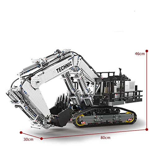 ZBHWYD Tecnología de excavadora de orugas Technic Liebherr excavadora R 9150, con 7 motores, MOC montado, juguete de construcción, 4342 bloques de sujeción compatibles con la técnica Lego.