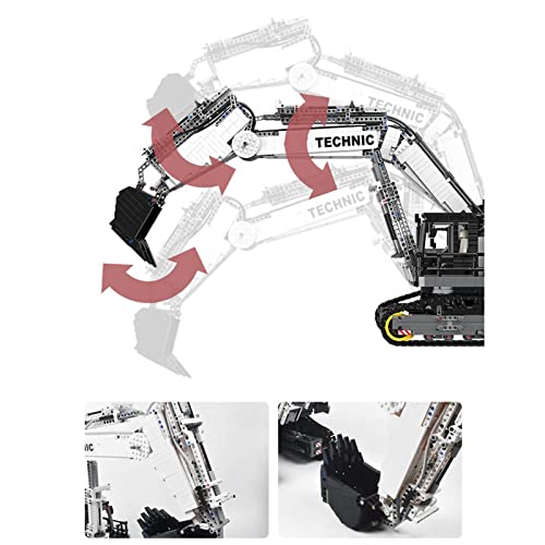 ZBHWYD Tecnología de excavadora de orugas Technic Liebherr excavadora R 9150, con 7 motores, MOC montado, juguete de construcción, 4342 bloques de sujeción compatibles con la técnica Lego.