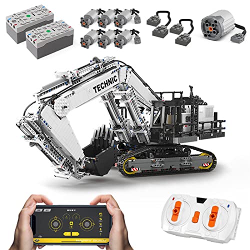 ZBHWYD Tecnología de excavadora de orugas Technic Liebherr excavadora R 9150, con 7 motores, MOC montado, juguete de construcción, 4342 bloques de sujeción compatibles con la técnica Lego.