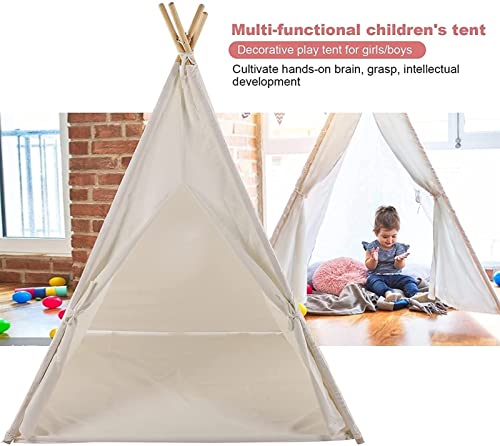 ZFQZKK Niños Teepee tienda de campaña for niños plegables Play Indian Tent con 4 polos Blanco Algodón lienzo Playhouse Playhouse Playhouse Toy Princess Castle for juegos en interiores y exteriores car