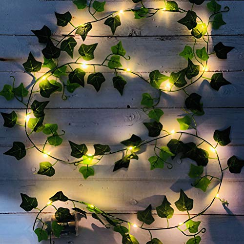 Zhangpu Guirnalda de luces de hadas con 100 luces LED de hiedra, con luces de vid para colgar en la boda, fiesta, jardín, decoración de habitación de Navidad, 10 m