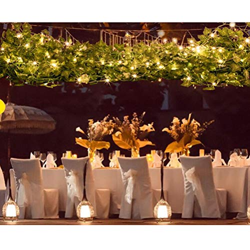 Zhangpu Guirnalda de luces de hadas con 100 luces LED de hiedra, con luces de vid para colgar en la boda, fiesta, jardín, decoración de habitación de Navidad, 10 m