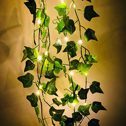 Zhangpu Guirnalda de luces de hadas con 100 luces LED de hiedra, con luces de vid para colgar en la boda, fiesta, jardín, decoración de habitación de Navidad, 10 m