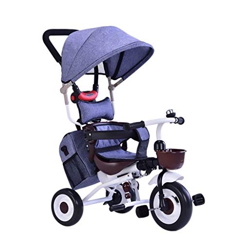 Zhenmu home Cochecito de bebé, Coche de bebé, Triciclo Infantil, la Carretilla de 1-3-5 años niños, Ligero Plegable Simple Coche de bebé (Color : A)