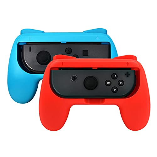 zhuolong Juego de Agarre ergonómico para Mangos para Controladores Joy-con de Nintendo Switch - Rojo y Azul(2 Piezas Rojo y Azul)