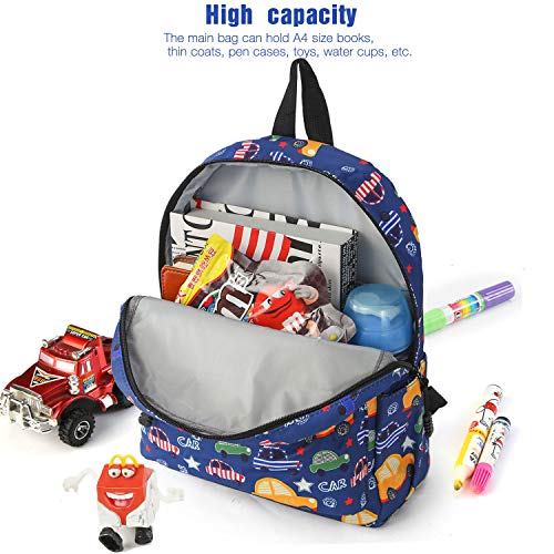 Zicac Mochilas Infantiles, Lona Bolsa Mochila Niño Mochila Bebe Guarderia Mochila Escolar con Animal para Niñas y Niños de 3 a 6 años de Edad (Azul Profundo)