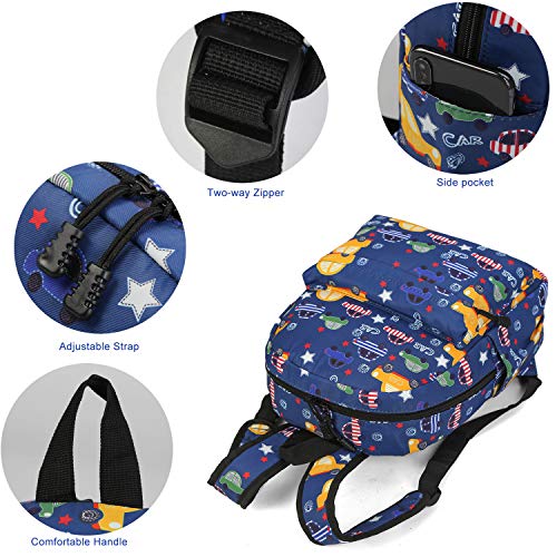 Zicac Mochilas Infantiles, Lona Bolsa Mochila Niño Mochila Bebe Guarderia Mochila Escolar con Animal para Niñas y Niños de 3 a 6 años de Edad (Azul Profundo)