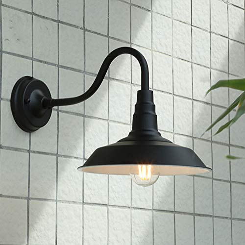 Zidao Lámpara de Pared de la Vendimia Granja Industrial de la Pared del Granero de Cuello de Cisne,iluminación de la lámpara de Pared del Porche Cubierto para Cuartos de baño decoración,Marrón