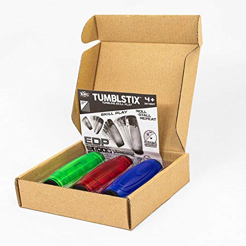 Zing 3 X Tumblstix Fidget Stick (3 Piezas), Rojo / Azul / Verde, 3,5" X 1"