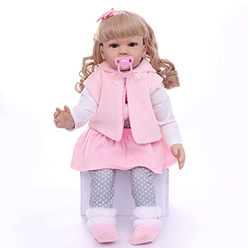 ZIYIUI Realista Muñecas Reborn bebé 24 Pulgadas 60 cm Vinilo de Silicona Suave Pelo Largo Bebe Reborn niña Reales Silicona Recién Nacido Juguete de Regalo de cumpleaños para niños