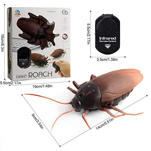 ZOYLINK RC Cucaracha Juguete Plástico Eléctrico Divertido RC Broma Juguete Realista Cucaracha Control Remoto Cucaracha Gato Juguete RC Broma Juguetes