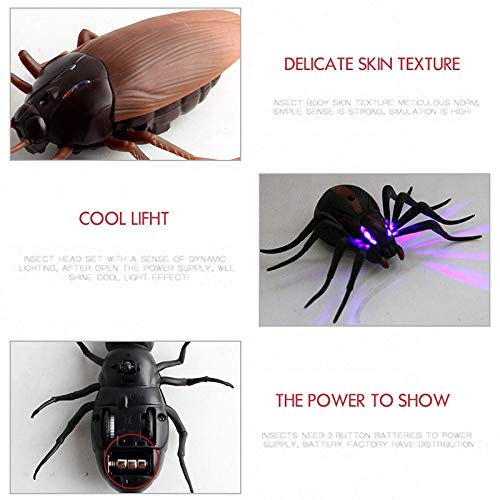 ZOYLINK RC Cucaracha Juguete Plástico Eléctrico Divertido RC Broma Juguete Realista Cucaracha Control Remoto Cucaracha Gato Juguete RC Broma Juguetes