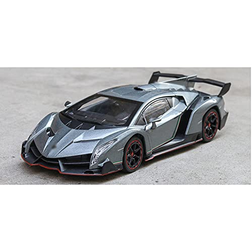 Zpzzy Anti-true 1:24 Scale Car Toy Model Exquisito motor Rueda delantera con dirección Diseño de puerta de tijera Modelo de metal para niños Tire hacia atrás Carrocería de aleación Anticaída y anticol