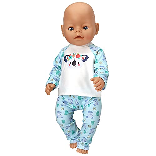 ZWOOS Ropa de Muñeca Bebé para New Born Baby Doll, Pijamas Bonitos para Muñecas 35-43 cm