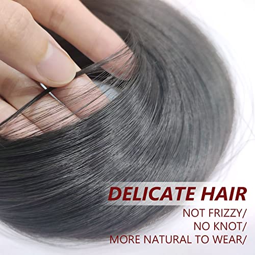 1 paquete de extensión de cola de caballo recta larga de 24 "extensión de cola de caballo envuelta en negro natural 120g estilo de clip sintético extensión de cola de caballo para mujer negro