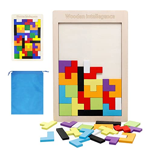 1 piezas de rompecabezas de inteligencia de madera para niños caja de rompecabezas juego cerebral bloque de construcción inteligencia regalo educativo para niños pequeños con bolsa de almacenamiento