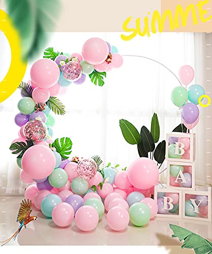 100 bolsas de globos de color, 10 pulgadas Macaron globos de color, globos de látex engrosados para decoraciones de fiesta, artículos de boda para fiestas de cumpleaños o decoraciones de arco