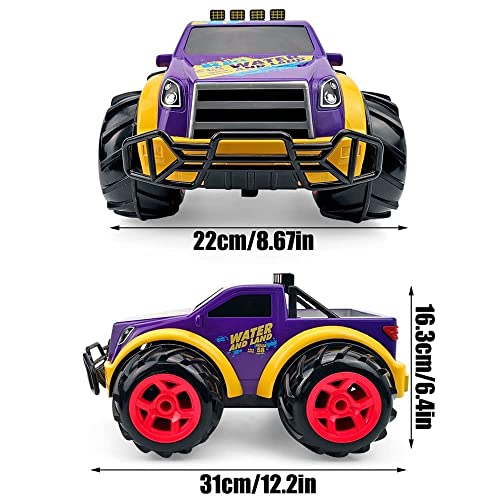 1/14 Scale RC Car Amphibious All-Terrain Offroad Vehicle Monster Climbing RC Truck 2.4G Electric Radio Control Cars with Wear-Resistant Tires/Bumpers Hobby Toy Car for Kids