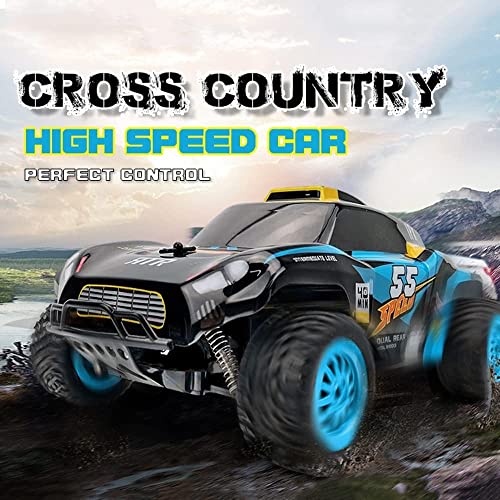 1/18 Sacle RC Car RWD Off-Road High Speed Racing All Terrain Climbing Truck with Damping 2.4Ghz Electric Toy Vehicle Toy Cars for Kids Boy (Blue)