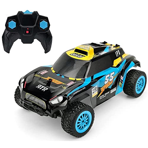 1/18 Sacle RC Car RWD Off-Road High Speed Racing All Terrain Climbing Truck with Damping 2.4Ghz Electric Toy Vehicle Toy Cars for Kids Boy (Blue)