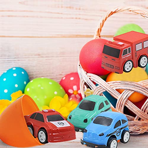 12 Piezas de Juguetes para Coche, Coches fundidos a presión de ABS para niños pequeños con Huevos Sorpresa Coloridos, construcción Sorpresa, cumpleaños, Fiesta de Pascua, Suministros para niños a A/a