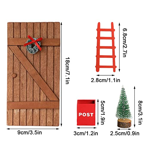 12 Unids Kits De Ornamento En Miniatura De Navidad, Decoraciones De La Casa De Muñecas Mini Puerta Buzón Cubo Bucket Escalera Escalera Lámpara De Aceite Lámpara De Aceite Conjunto Conjunto De