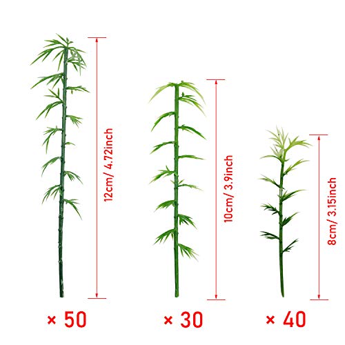 120 PCS Modelo de Árbol Bambú, Woohome 5 Tamaños Árboles de Bambú de Plástico Mezclados Árboles de Tren Árbol Diorama de Paisaje de Ferrocarril Árboles de Arquitectura para DIY Paisaje