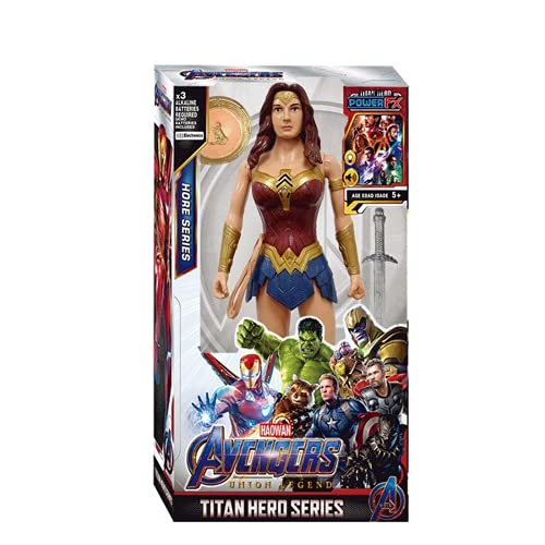 12''/30cm Marvel Avengers Hulk Capitán América Spiderman Wolverine Venom Iron Man Thor Groot Figuras de Acción Juguete para Regalos de Niños (Wonderwoman with Box)