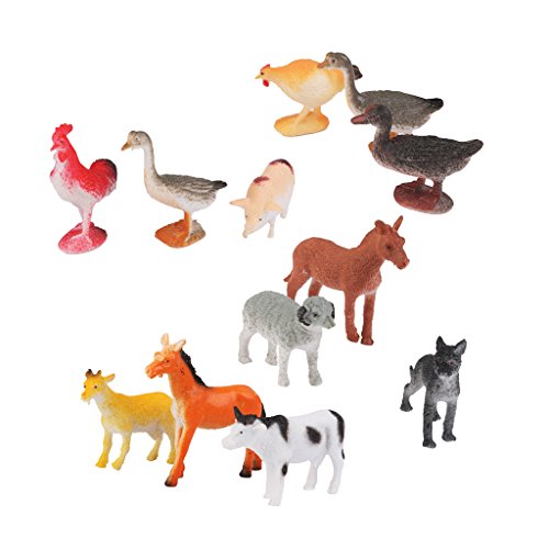 12pcs Juguetes Modelo de Animales de Plástico Juguetes Plásticos